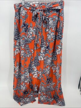 CAbi Calypso Style Paradise Floral Print Wrap Skirt Size M
